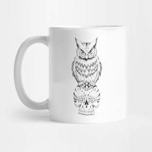 owl and sugar skull Mug